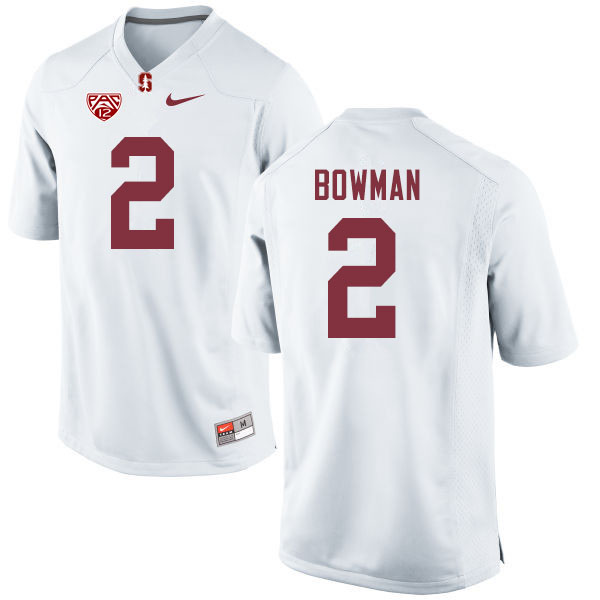 Men #2 Colby Bowman Stanford Cardinal College Football Jerseys Sale-White - Click Image to Close